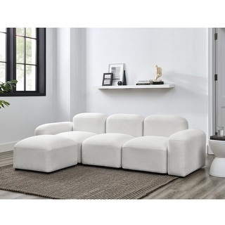 L-Shape Modular Sectional Sofa with Ottoman, 94.5" Reversible Sofa DIY